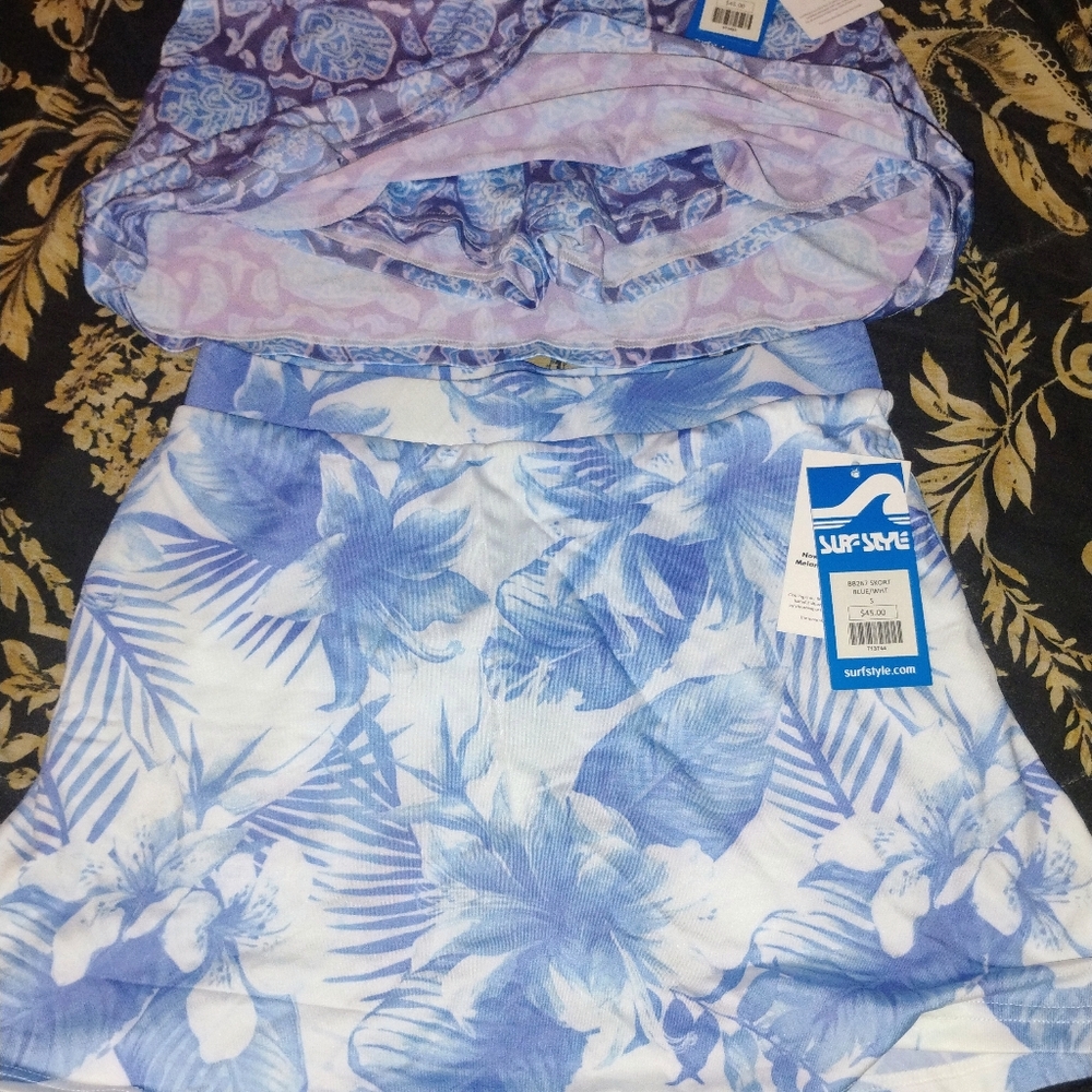 Blue and White Floral Skirt